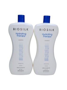 BioSilk 2 pk Hydrating Therapy Shampoo Duo Jumbo 34oz Sulfate Free Made In USA